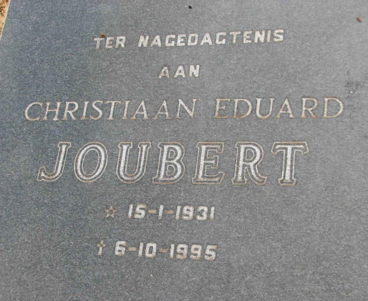 JOUBERT Christiaan Eduard 1931-1995