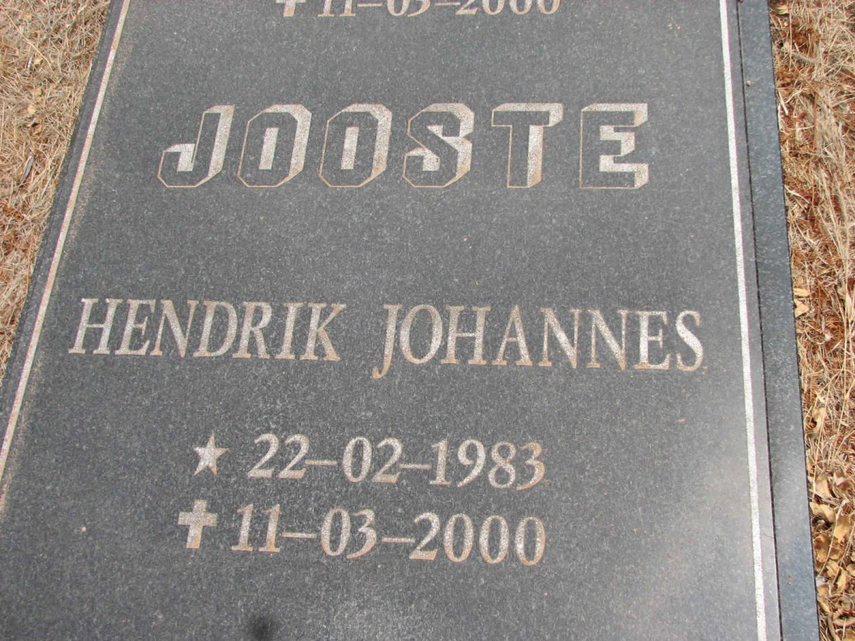 JOOSTE Hendrik Johannes 1983-2000