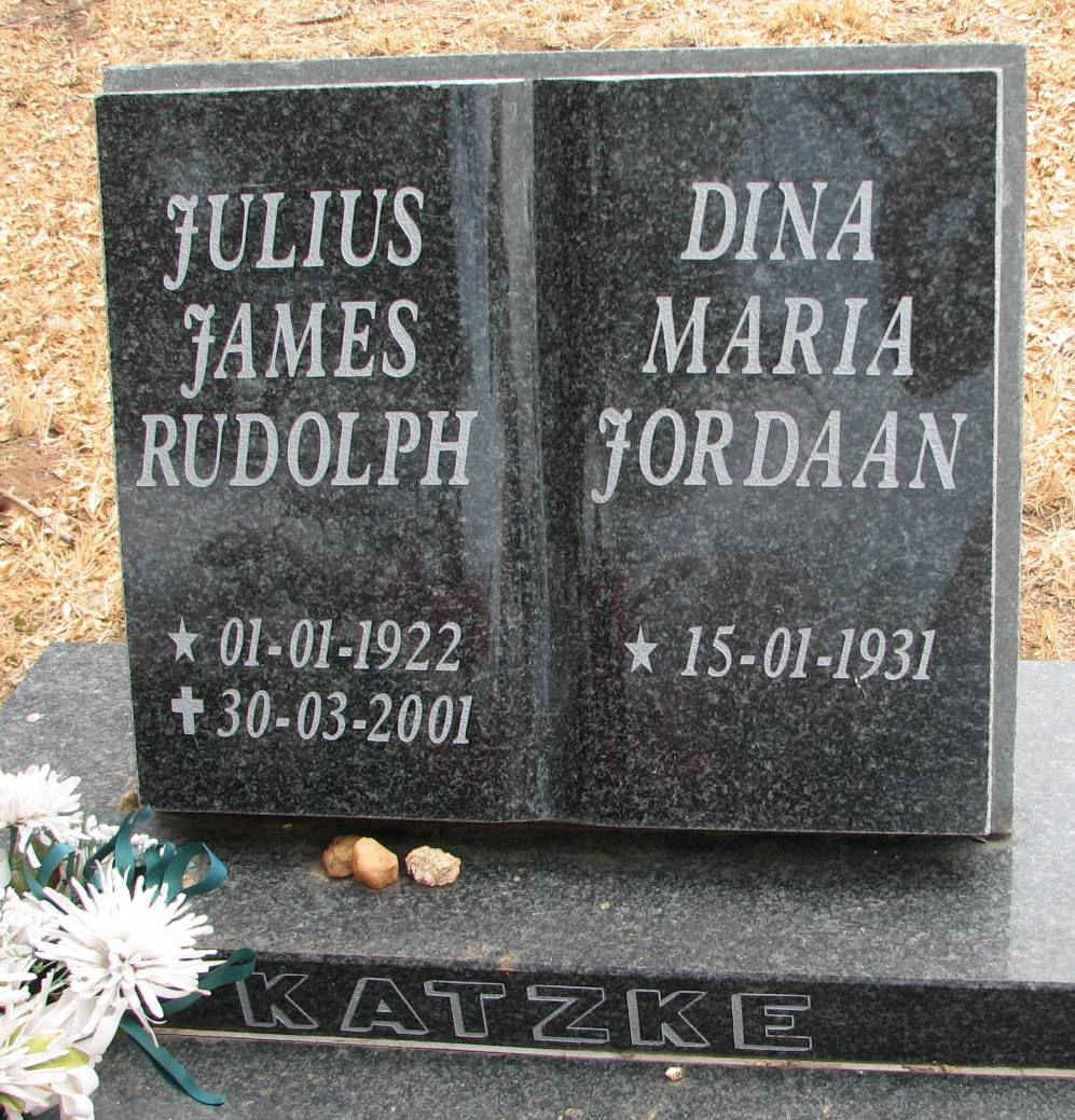 KATZE Julius James Rudolph 1922-2001 &amp; Dina Maria JORDAAN 1931-