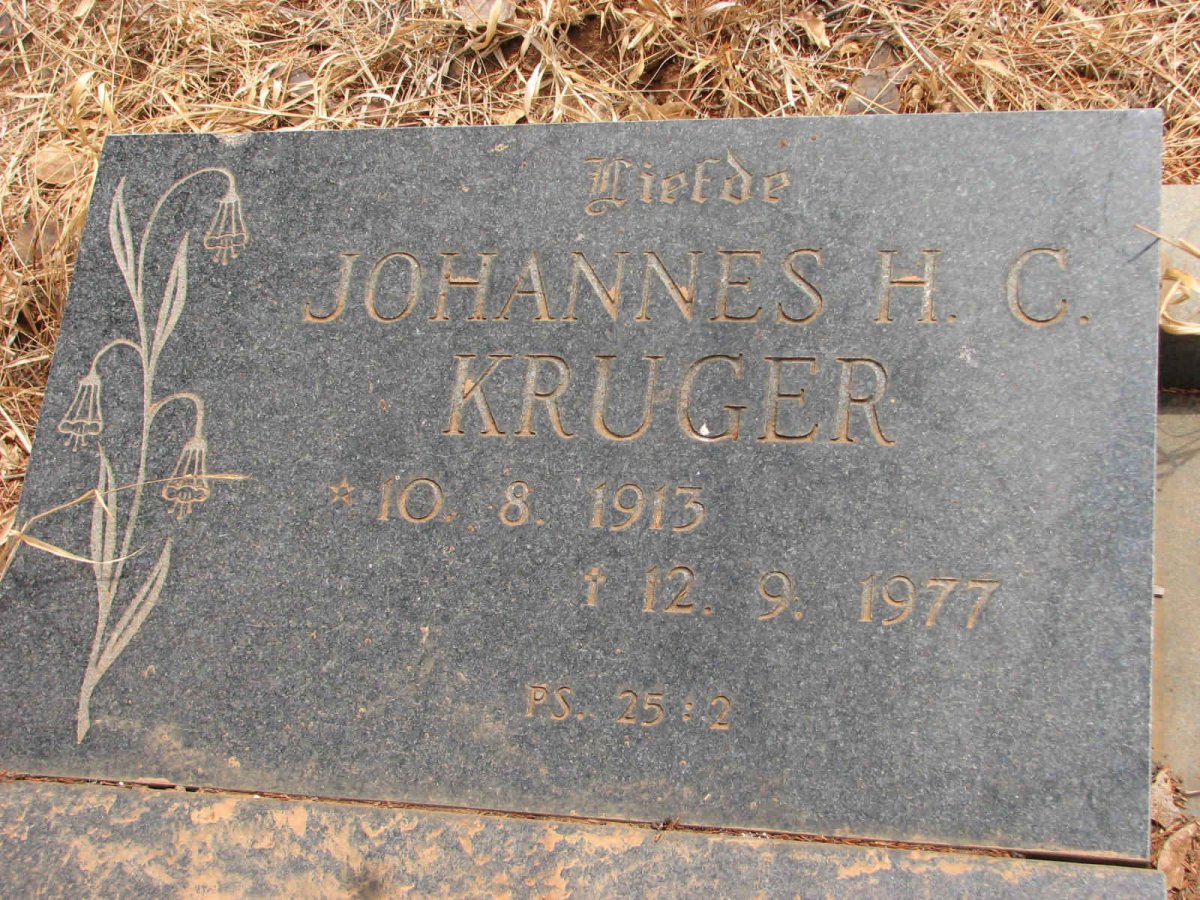 KRUGER Johannes H.C. 1913-1977