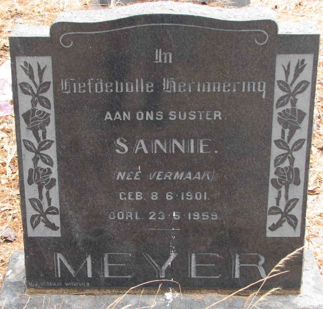 MEYER Sannie nee VERMAAK 1901-1959