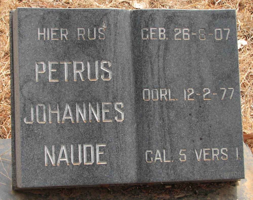 NAUDE Petrus Johannes 1907-1977