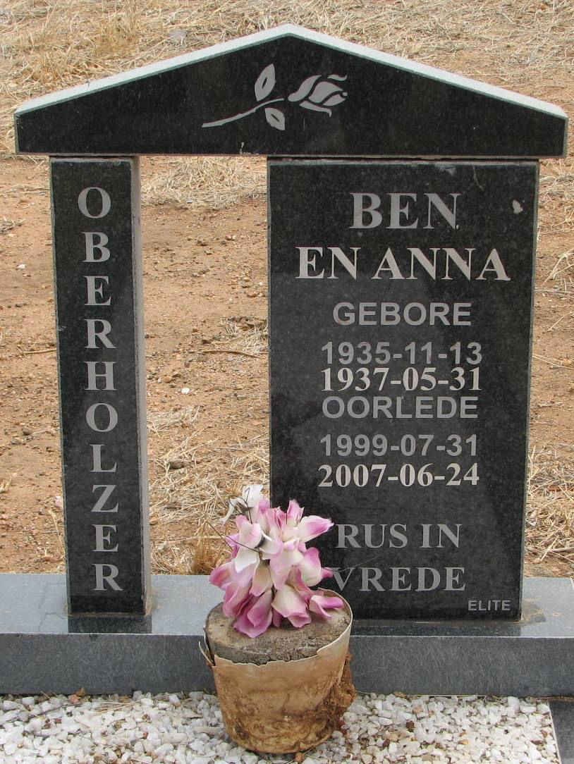 OBERHOLZER Ben 1935-1999 &amp; Anna 1937-2007