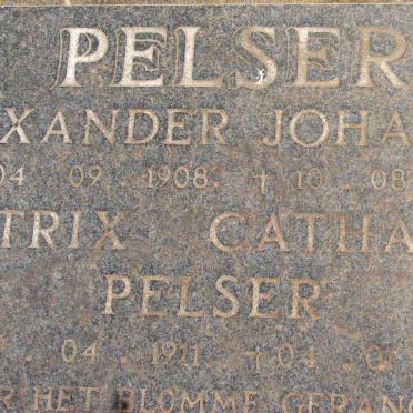 PELSER Alexander Johannes 1908-1968 &amp; Beatrix Catharine 1911-1996