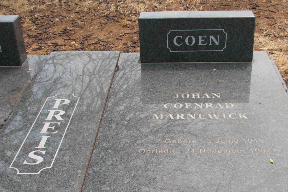 PREIS Johan Coenrad Marnewick 1915-1997