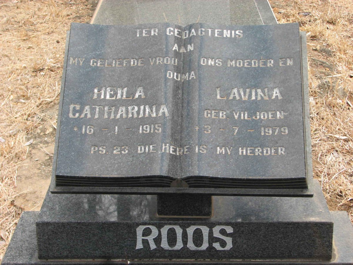 ROOS Heila Lavina Catharina nee VILJOEN 1915-1979