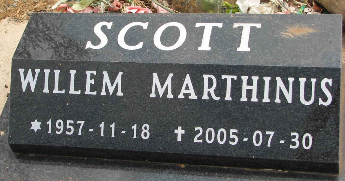 SCOTT Willem Marthinus 1957-2005