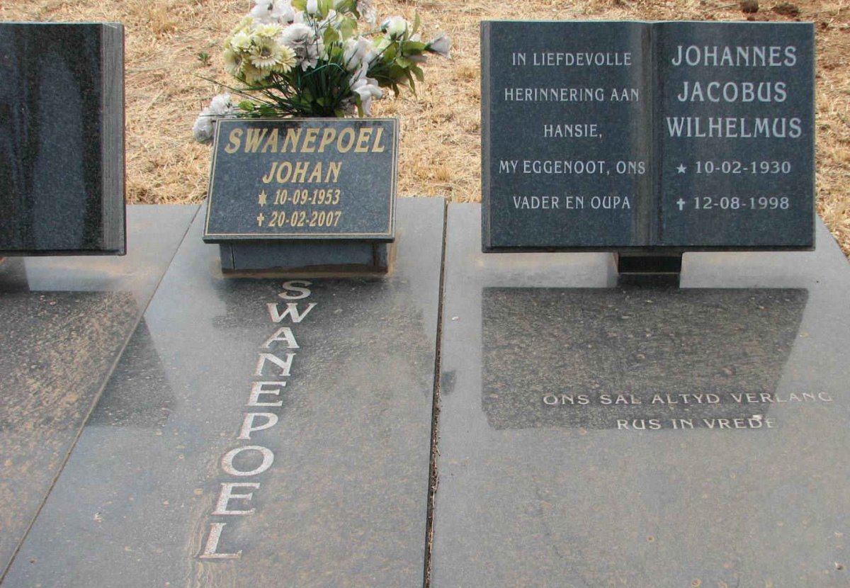 SWANEPOEL Johannnes Jacobus Wilhelmus 1930-1998 :: SWANEPOEL Johan 1953-2007