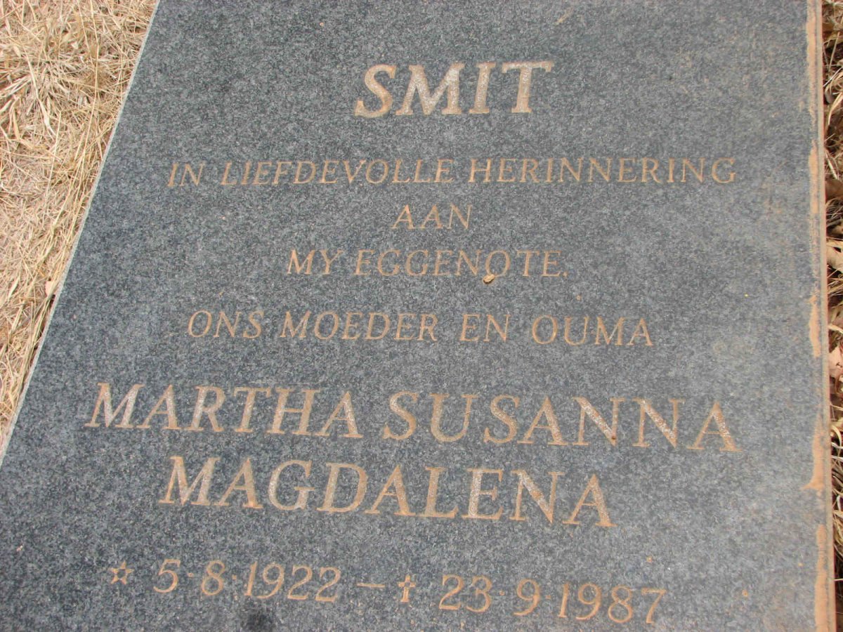 SMIT Martha Susanna Magdalena 1922-1987