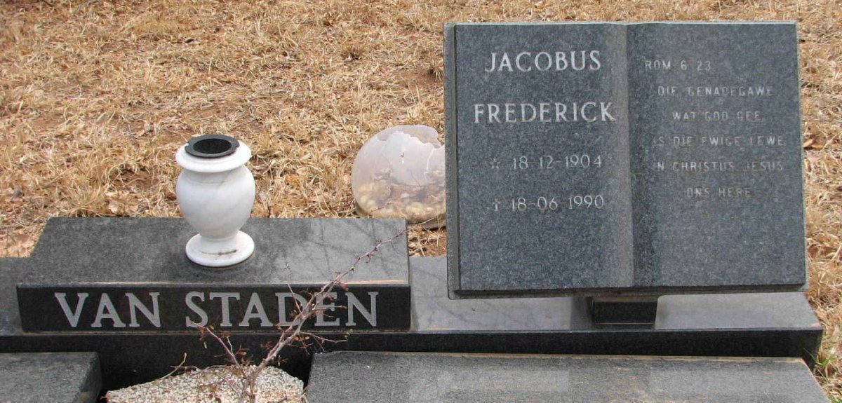 STADEN Jacobus Frederick, van 1904-1990