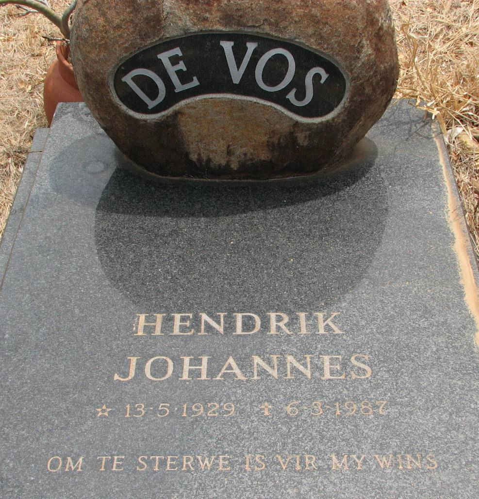 VOS Hendrik Johannes, de 1929-1987