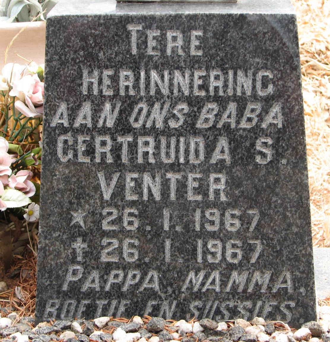 VENTER Gertruida S. 1967-1967