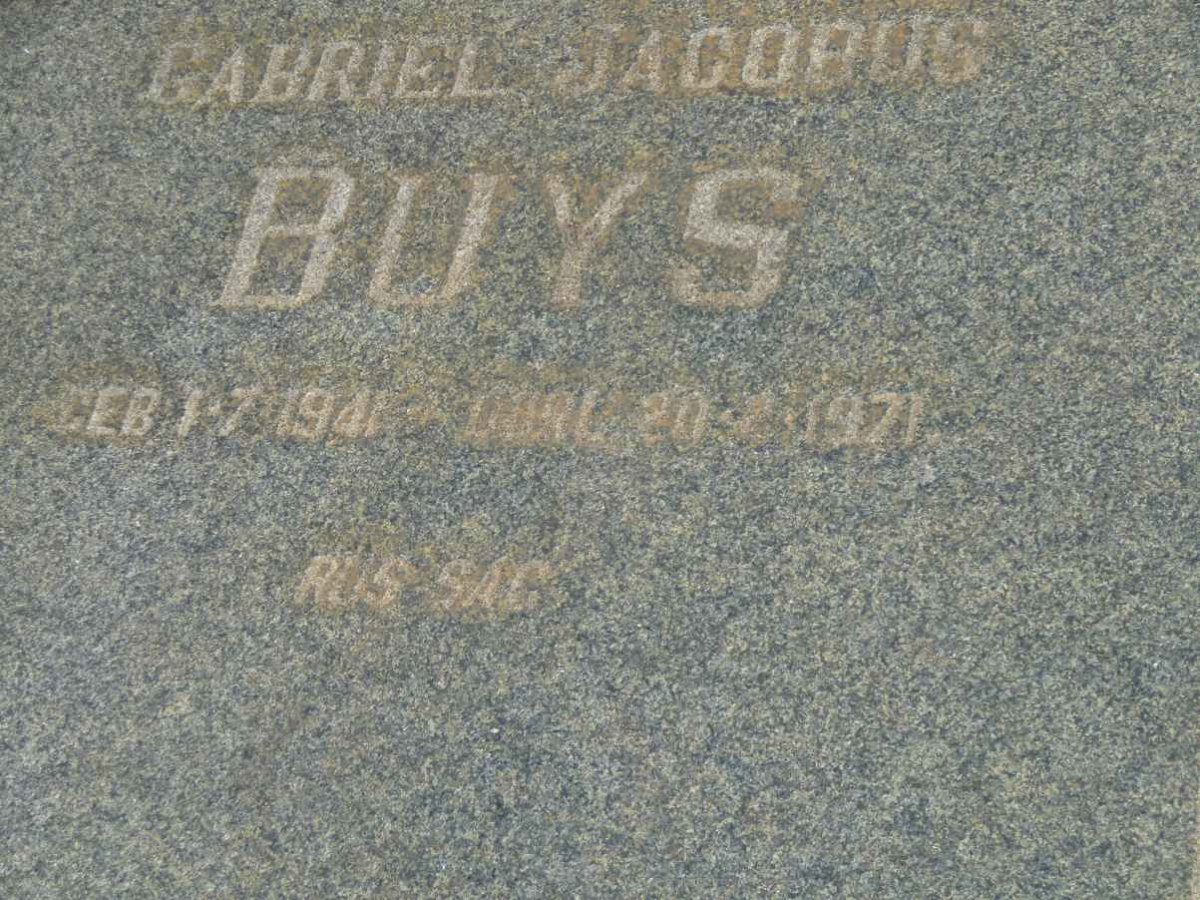 BUYS Gabriel Jacobus 1941-1971