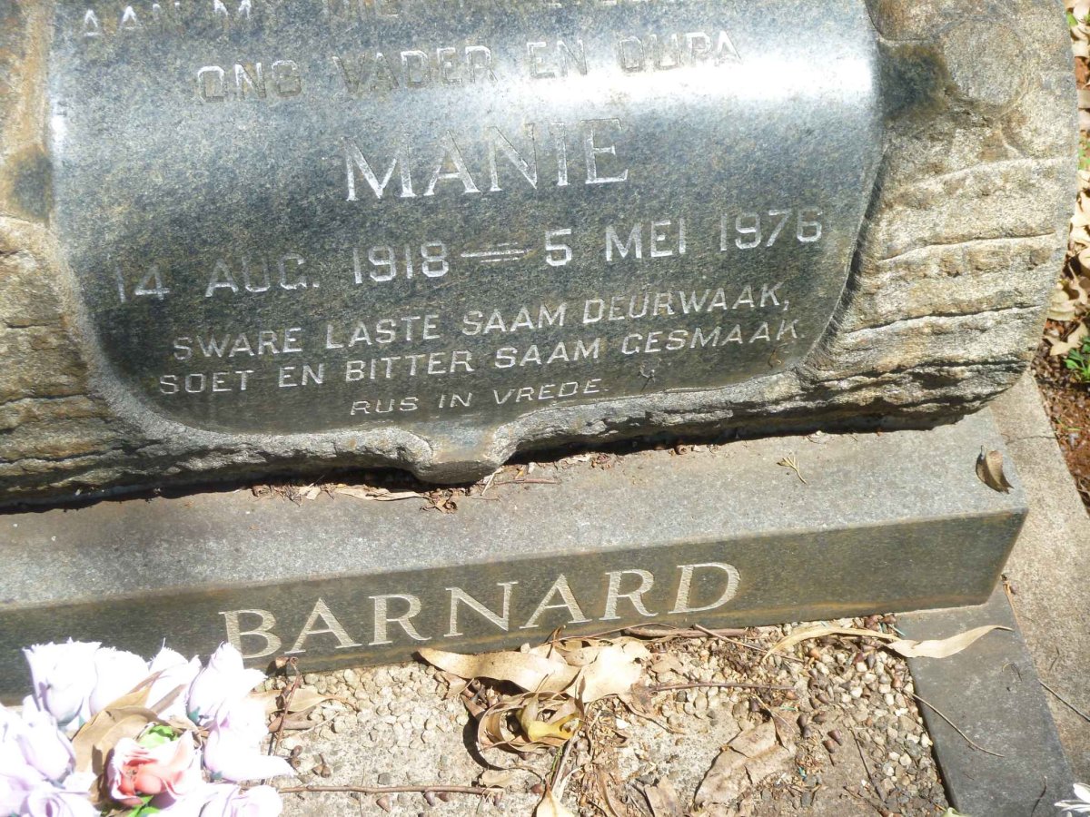 BARNARD Manie 1918-1976