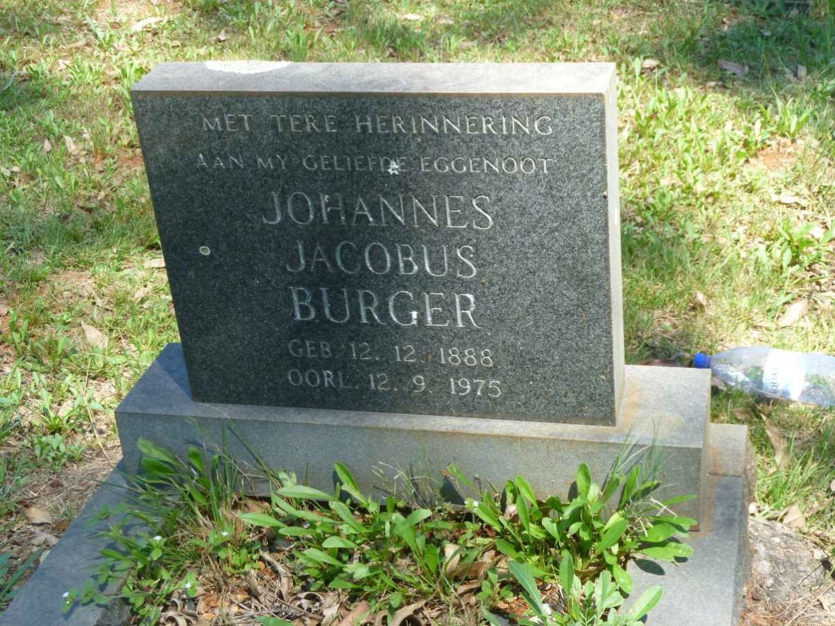 BURGER Johannes Jacobus 1888-1975