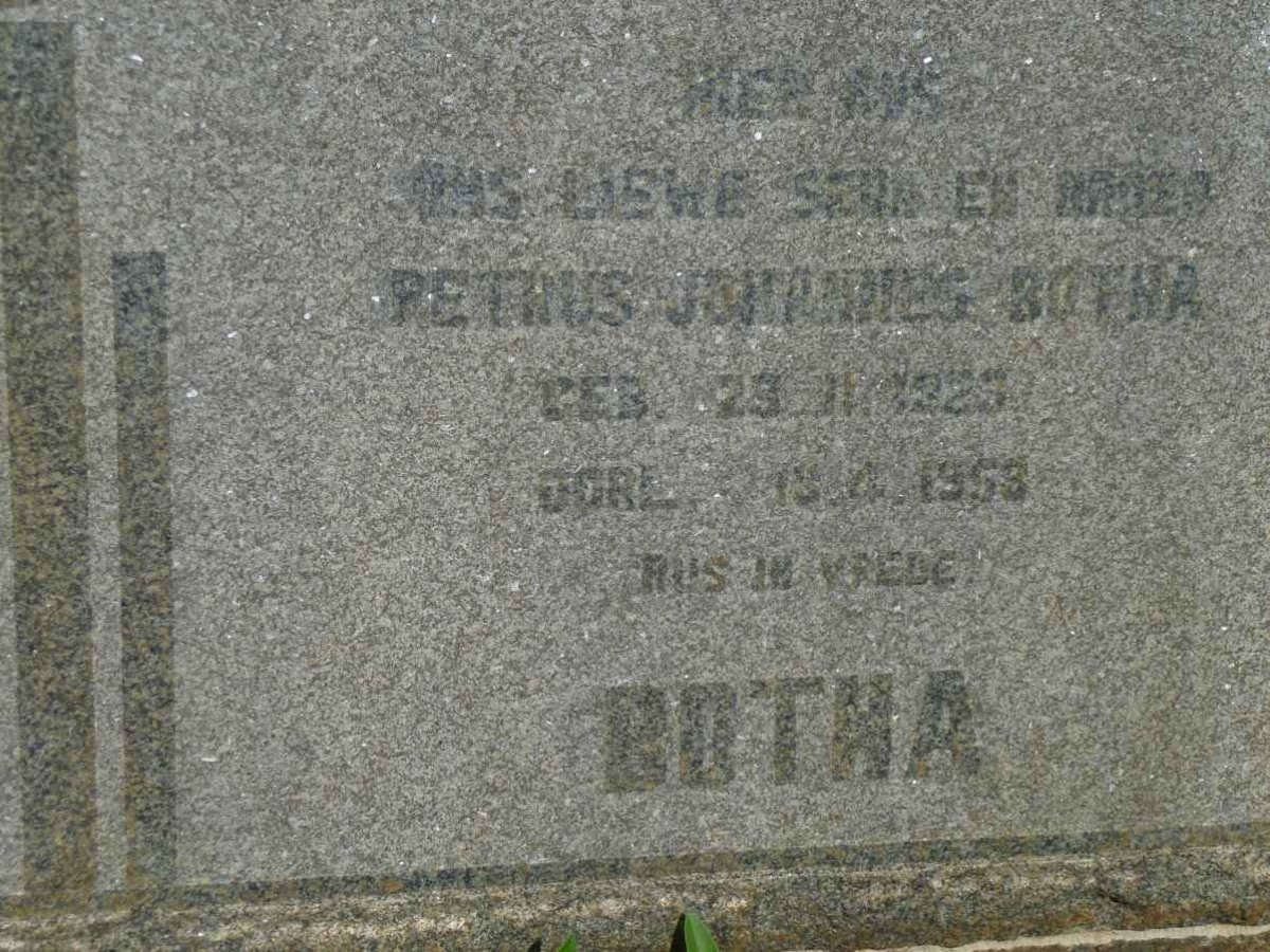 BOTHA Petrus Johannes 1925-1959