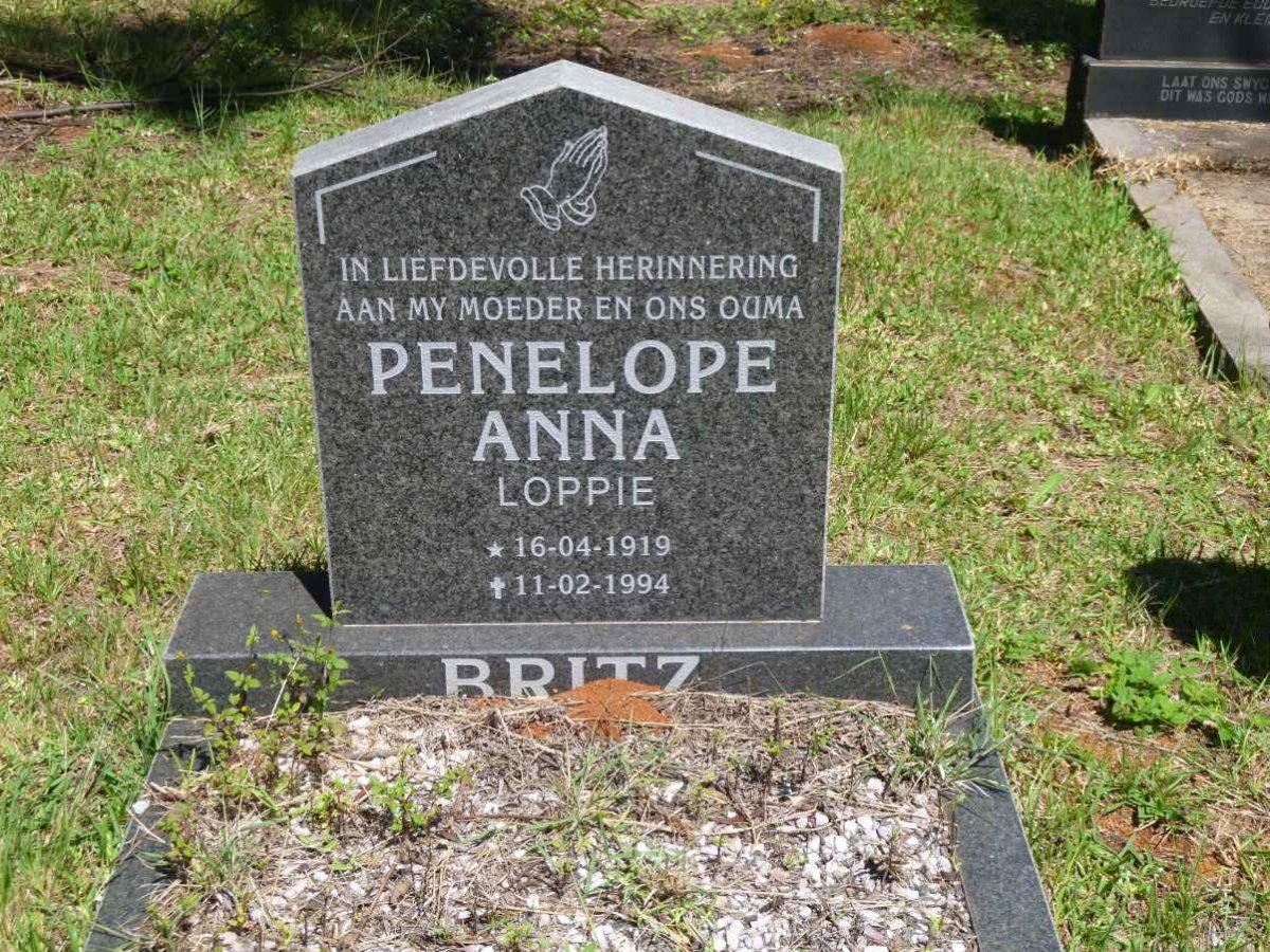 BRITZ Penelope Anna 1919-1994