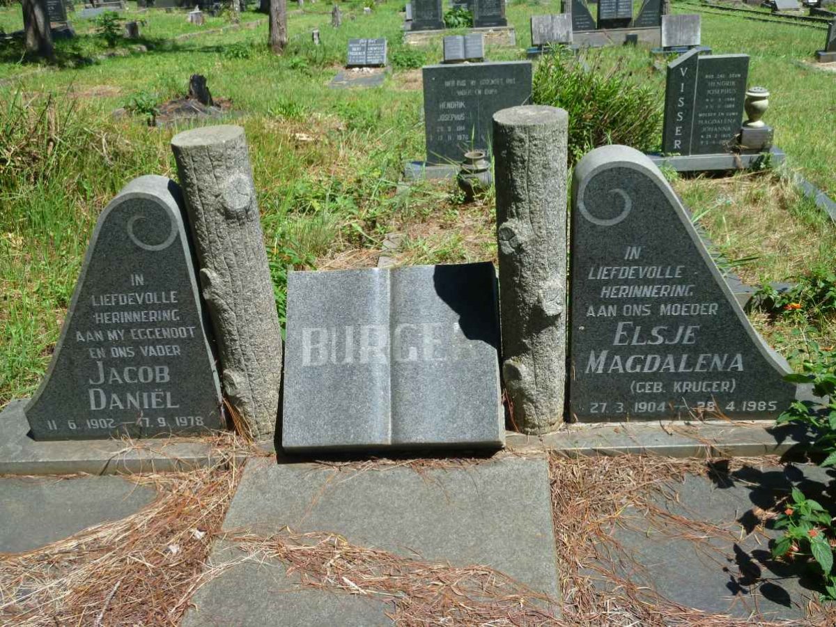 BURGER Jacob Daniel 1902-1978 &amp; Elsje Magdalena KRUGER 1904-1985