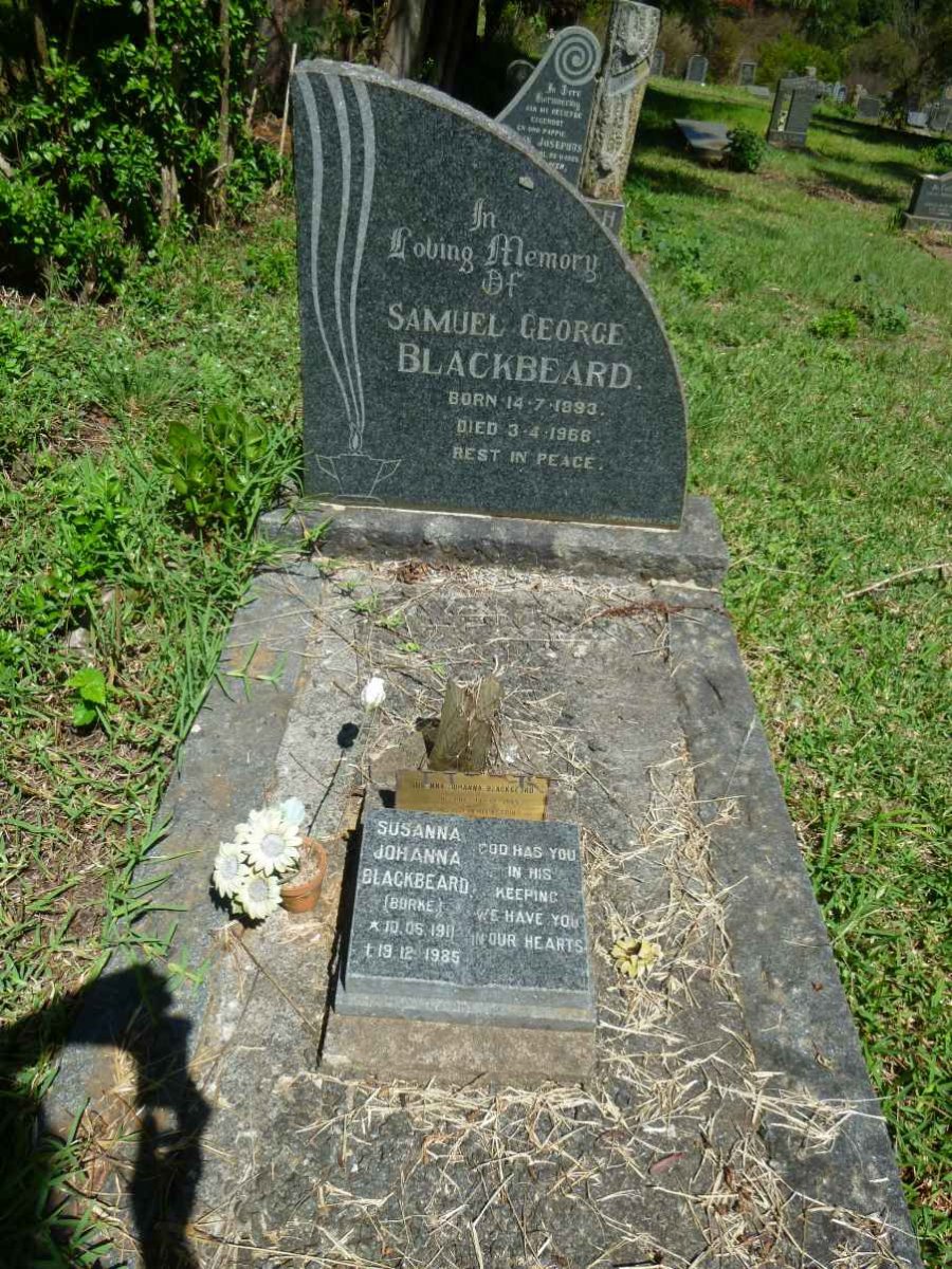 BLACKBEARD Samuel George 1893-1966 &amp; Susanna Johanna BURKE 1911-1985