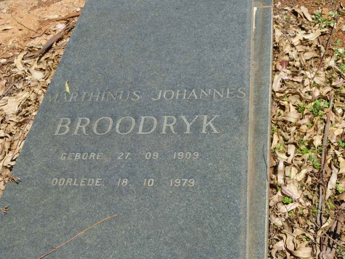 BROODRYK Marthinus Johannes 1909-1979