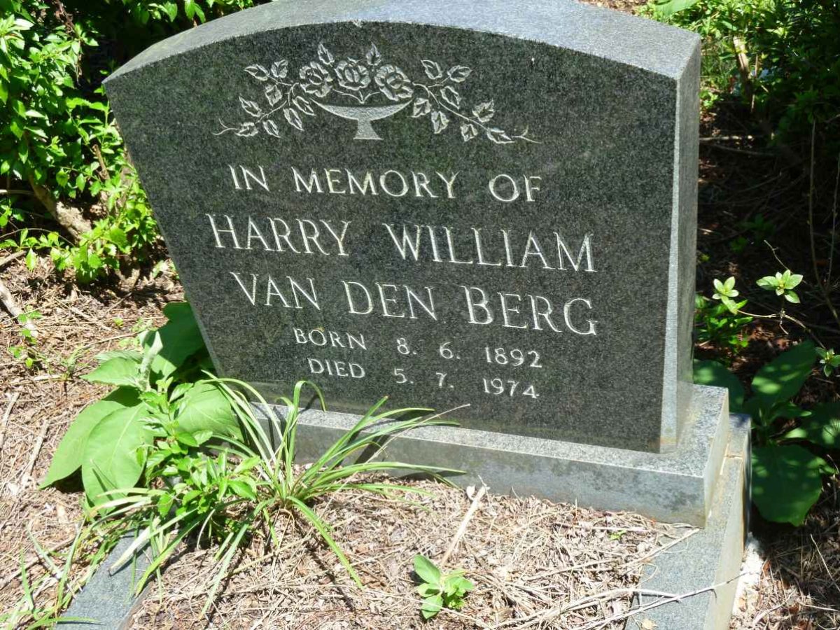 BERG Harry William, van den 1892-1974