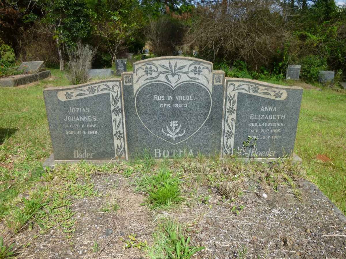 BOTHA Jozias Johannes 1886-1966 &amp; Anna Elizabeth LAUBSCHER 1895-1967