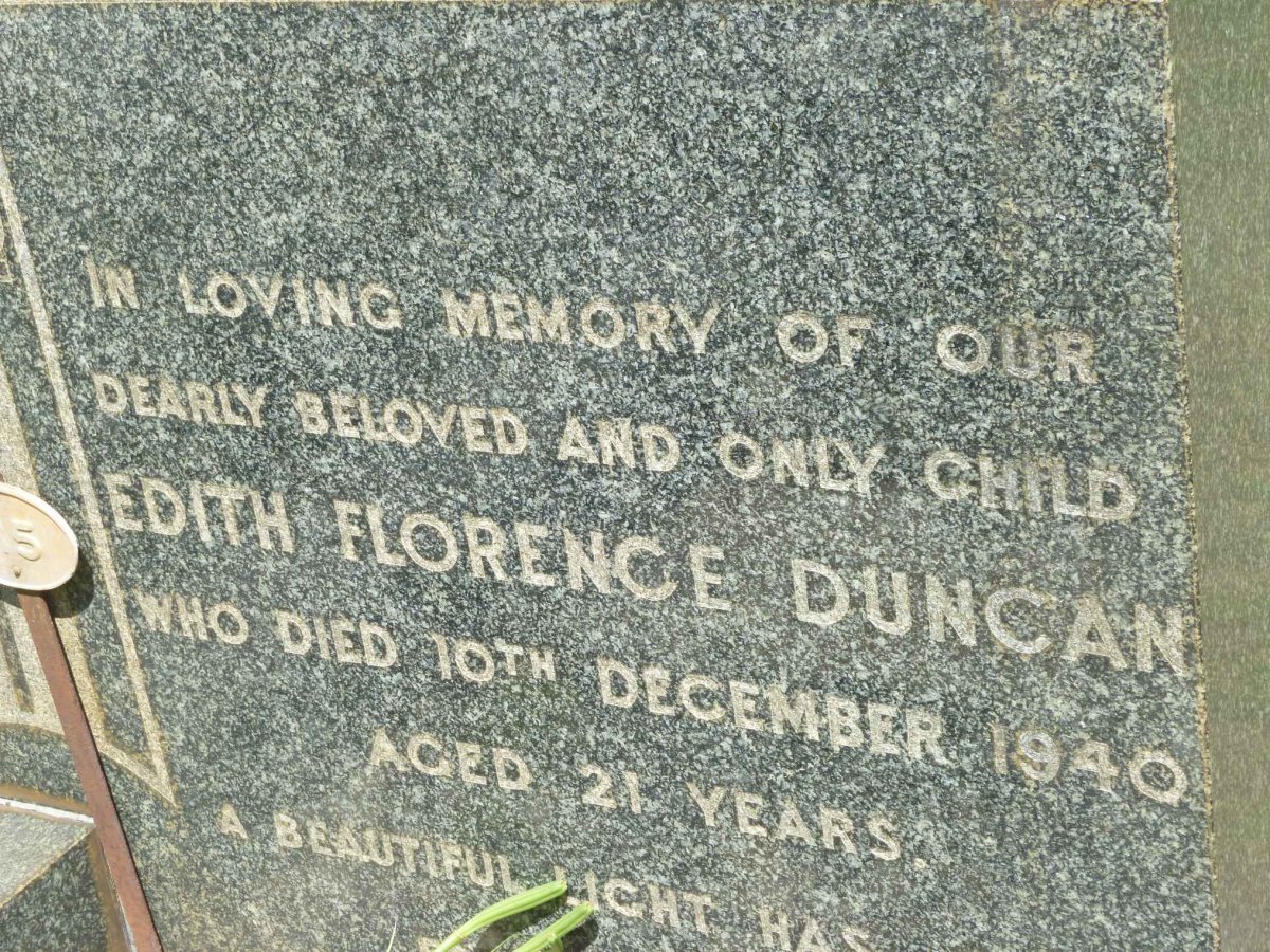 DUNCAN Edith Florence -1940