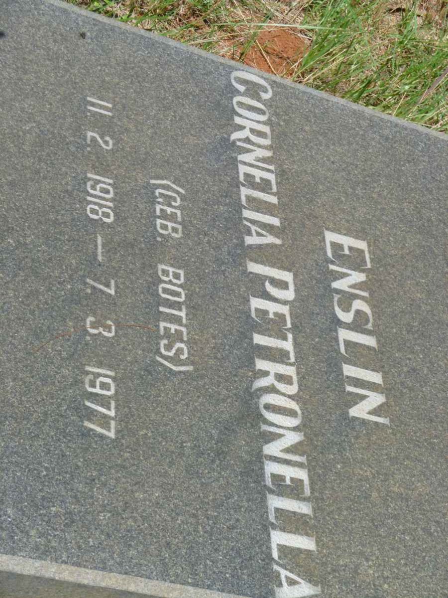 ENSLIN Cornelia Petronella nee BOTES 1918-1977