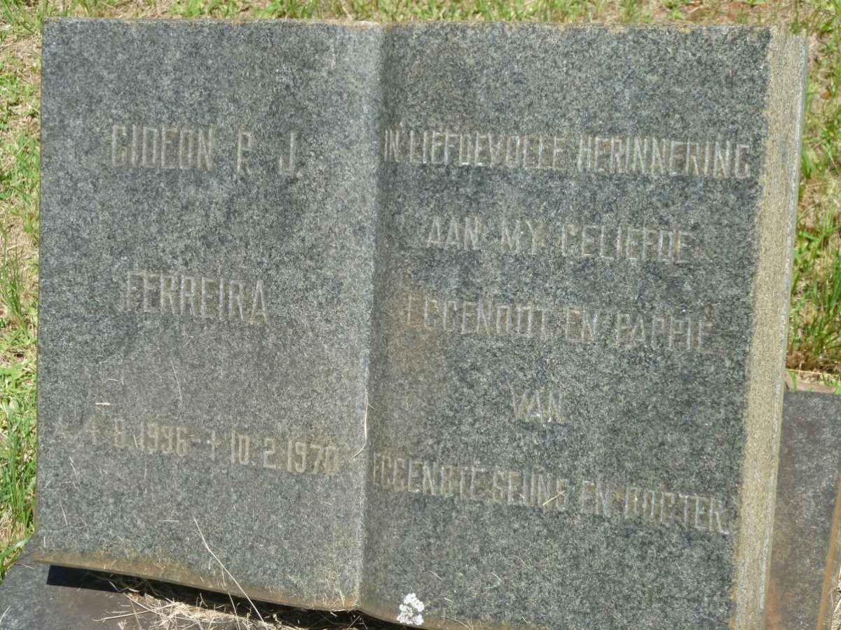 FERREIRA Gideon P.J. 19?6-1970