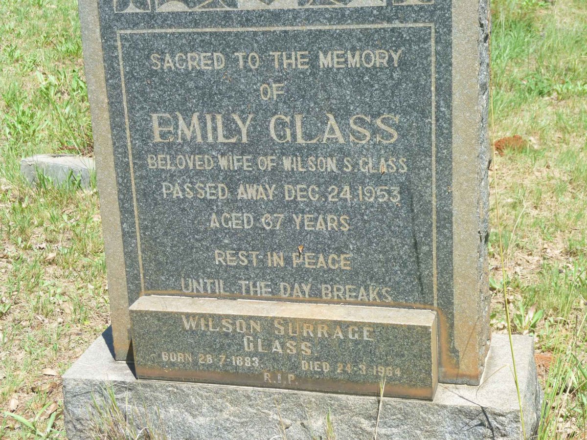 GLASS Wilson Surrage 1893-1964 &amp; Emily -1953