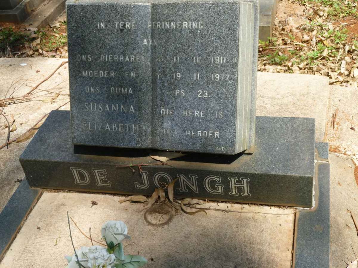 JONGH Susanna Elizabeth, de 1911-1977