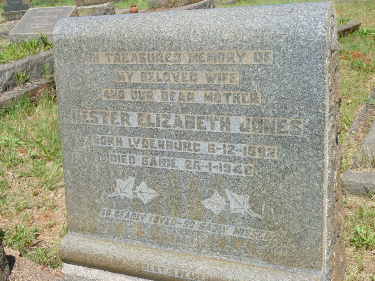 JONES Hester Elizabeth 1892-1948