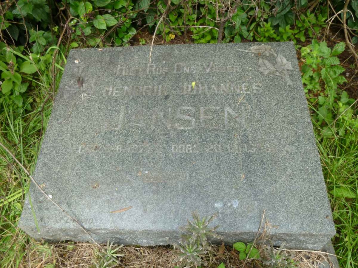 JANSEN Hendrik Johannes 187?-1959