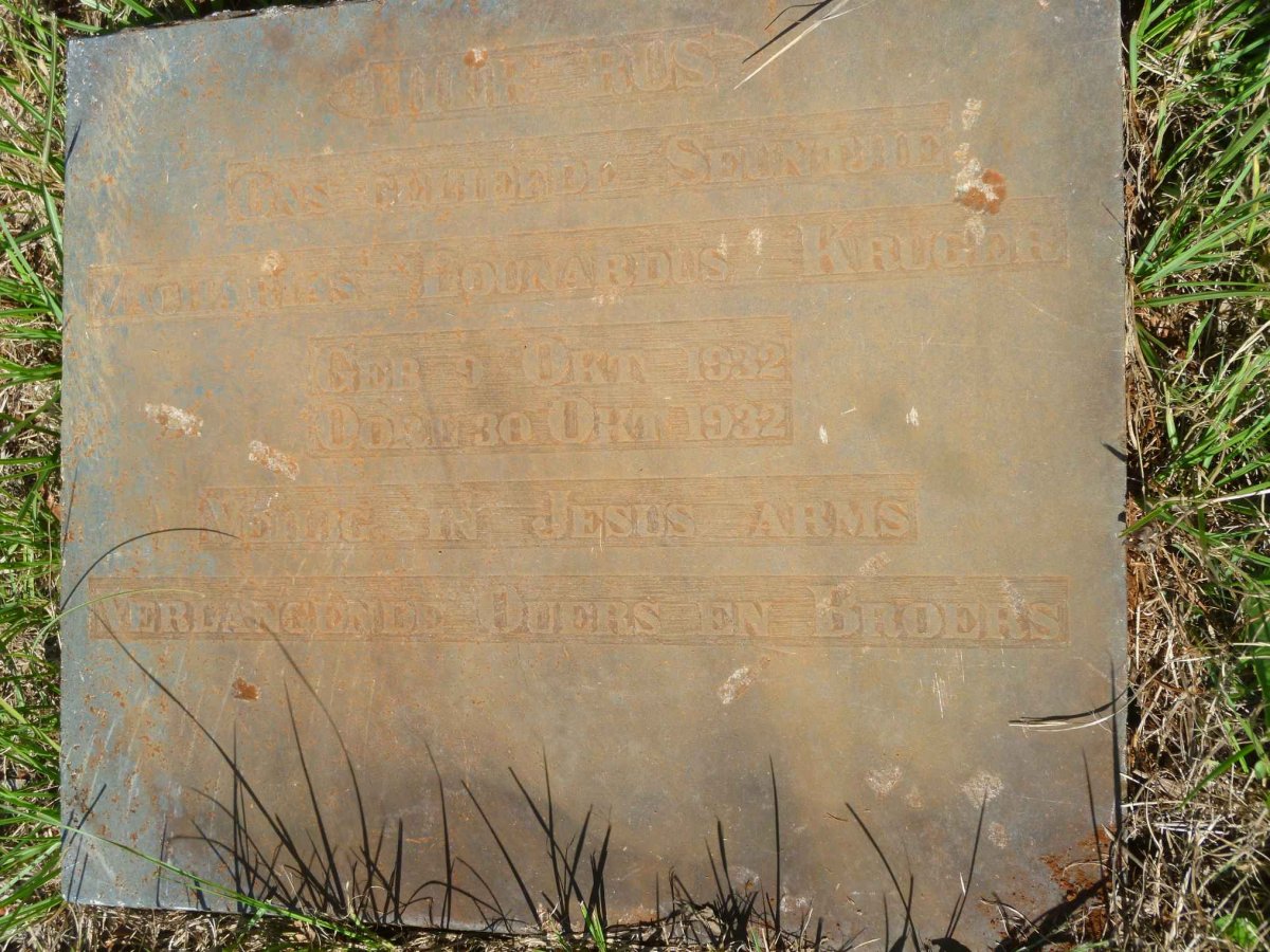 KRUGER Zacharias Lounardus 1932-1932