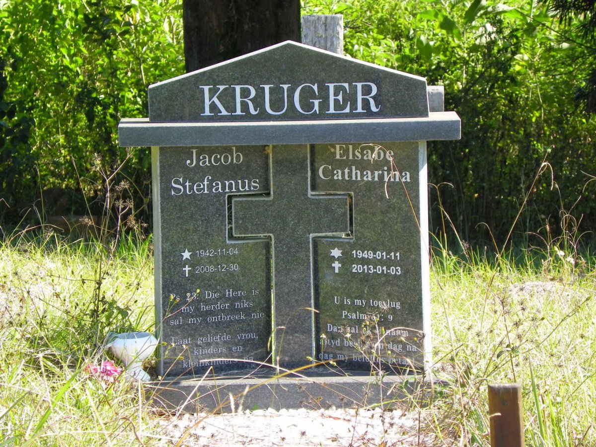 KRUGER Jacob Stefanus 1942-2008 &amp; Elsabe Catharina 1949-2013