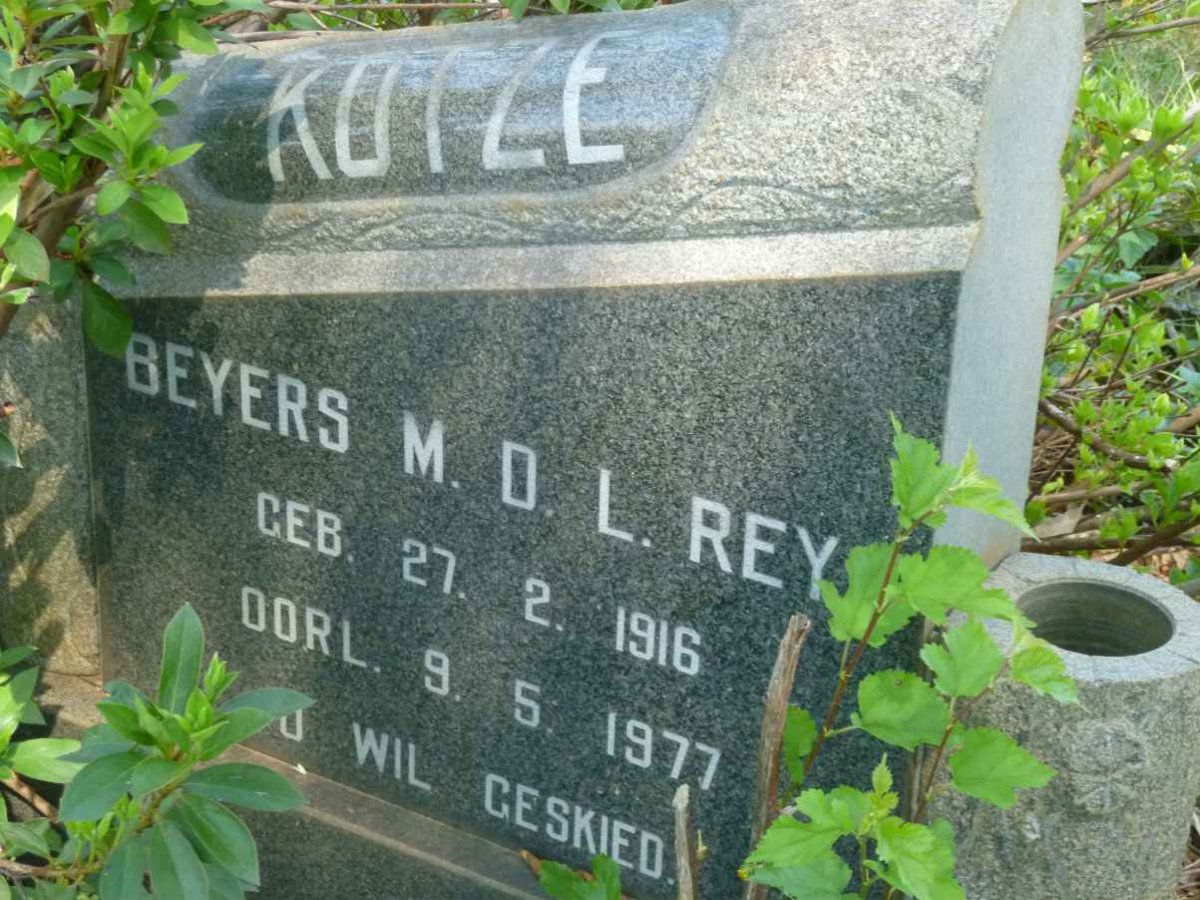 KOTZE Beyers M.D.L. Rey 1916-1977