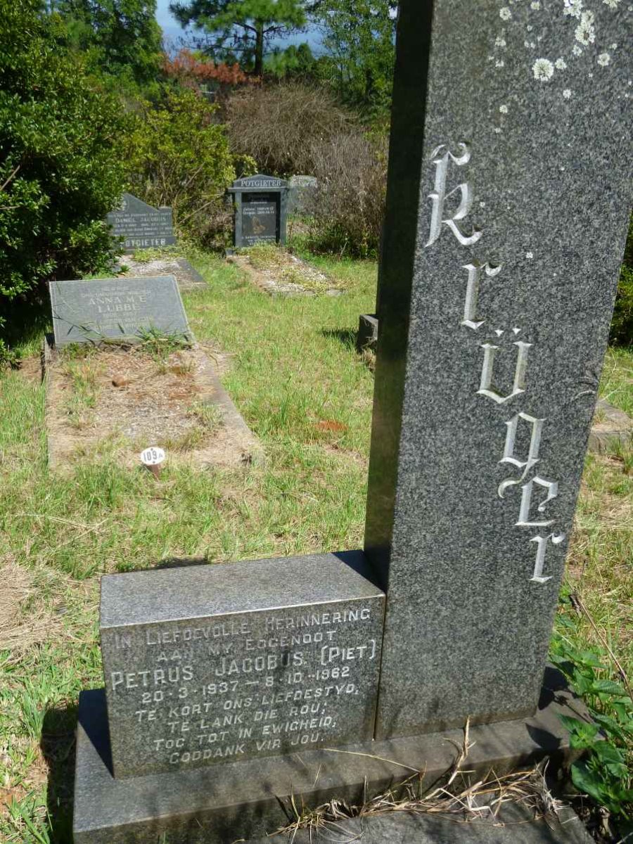 KRUGER Petrus Johannes 1937-1962