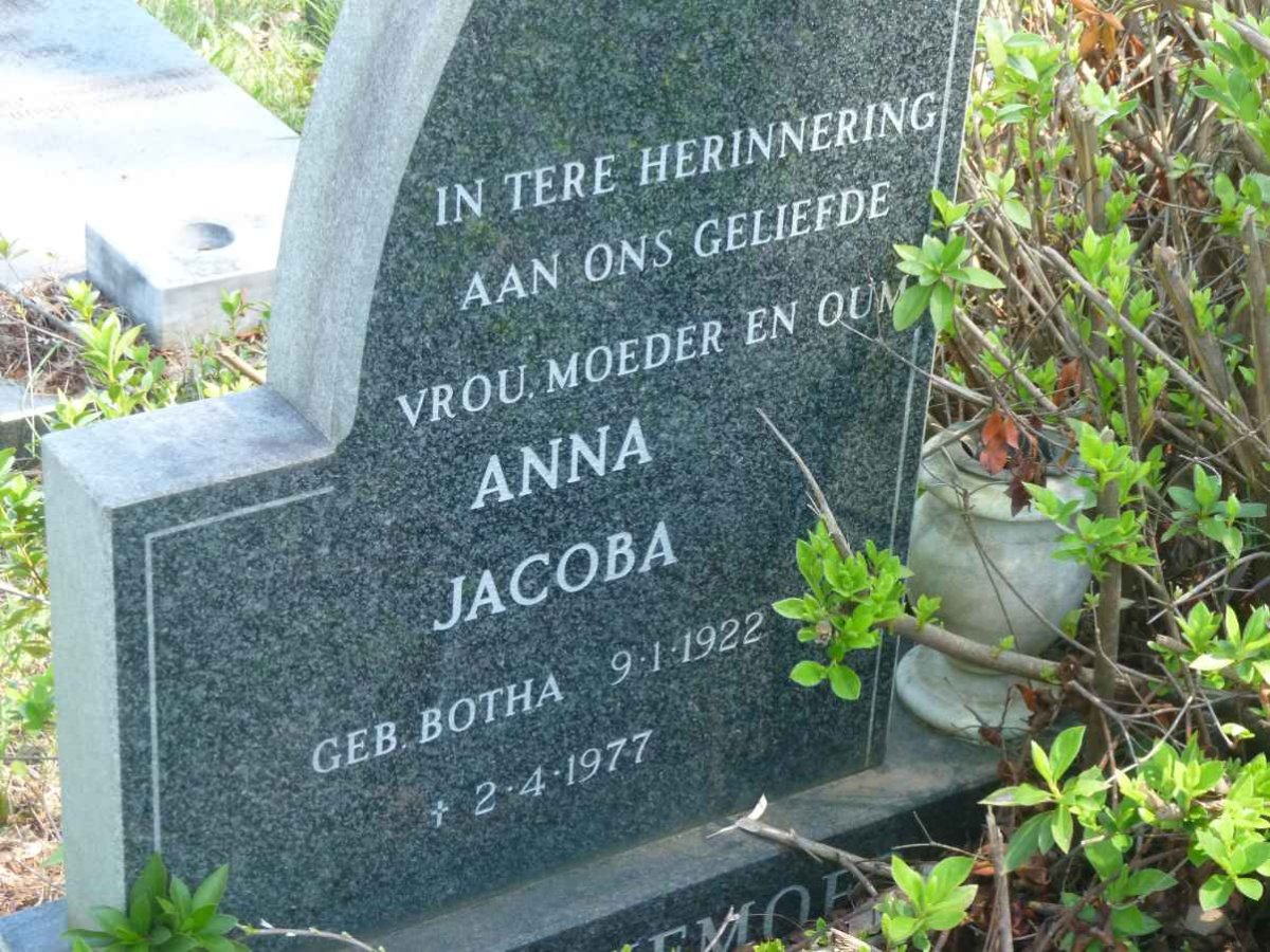 KOEKEMOER Anna Jacoba nee BOTHA 1922-1977