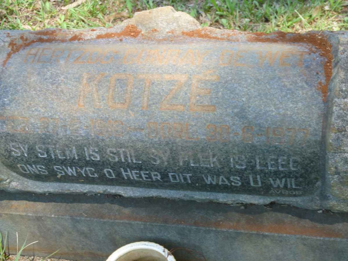 KOTZE Hertzog Conray de Wet  1916-1977
