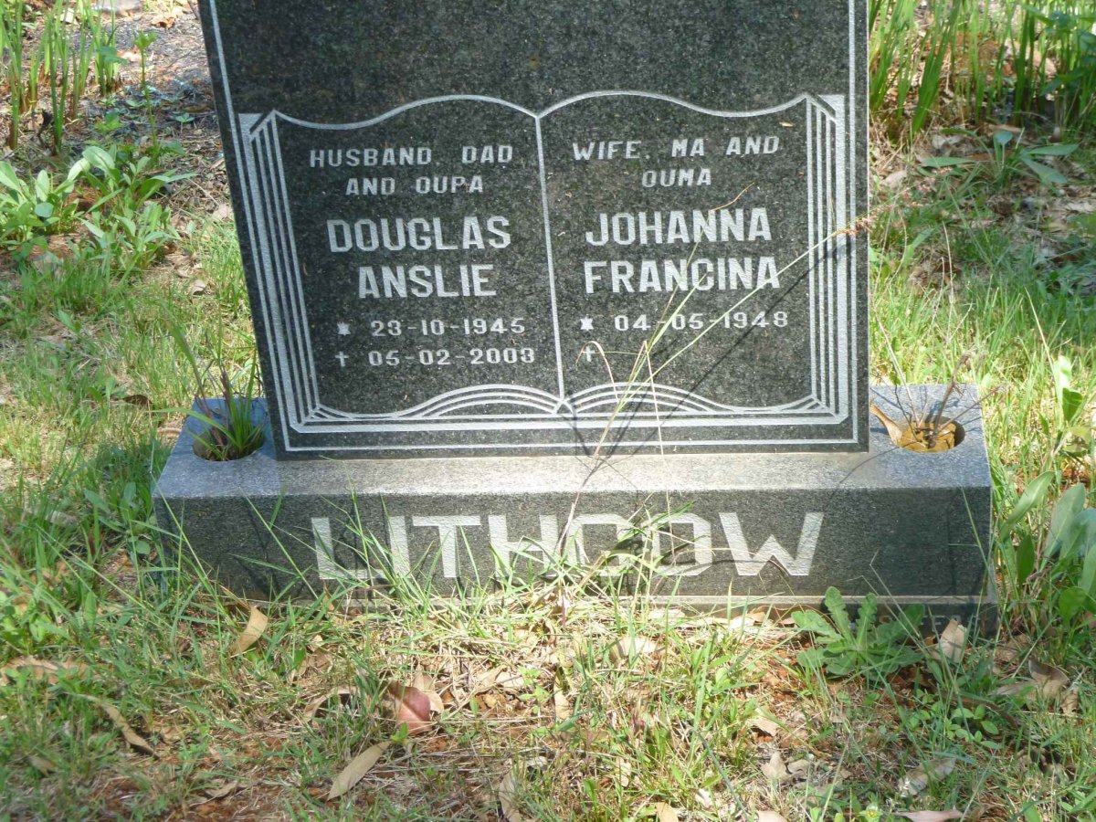 LITHGOW Douglas Anslie 1945-2003 &amp; Johanna Francina 1948-