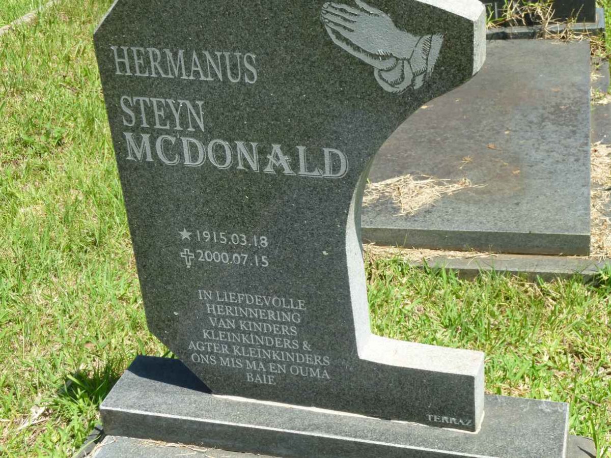 MCDONALD Hermanus Steyn 1915-2000