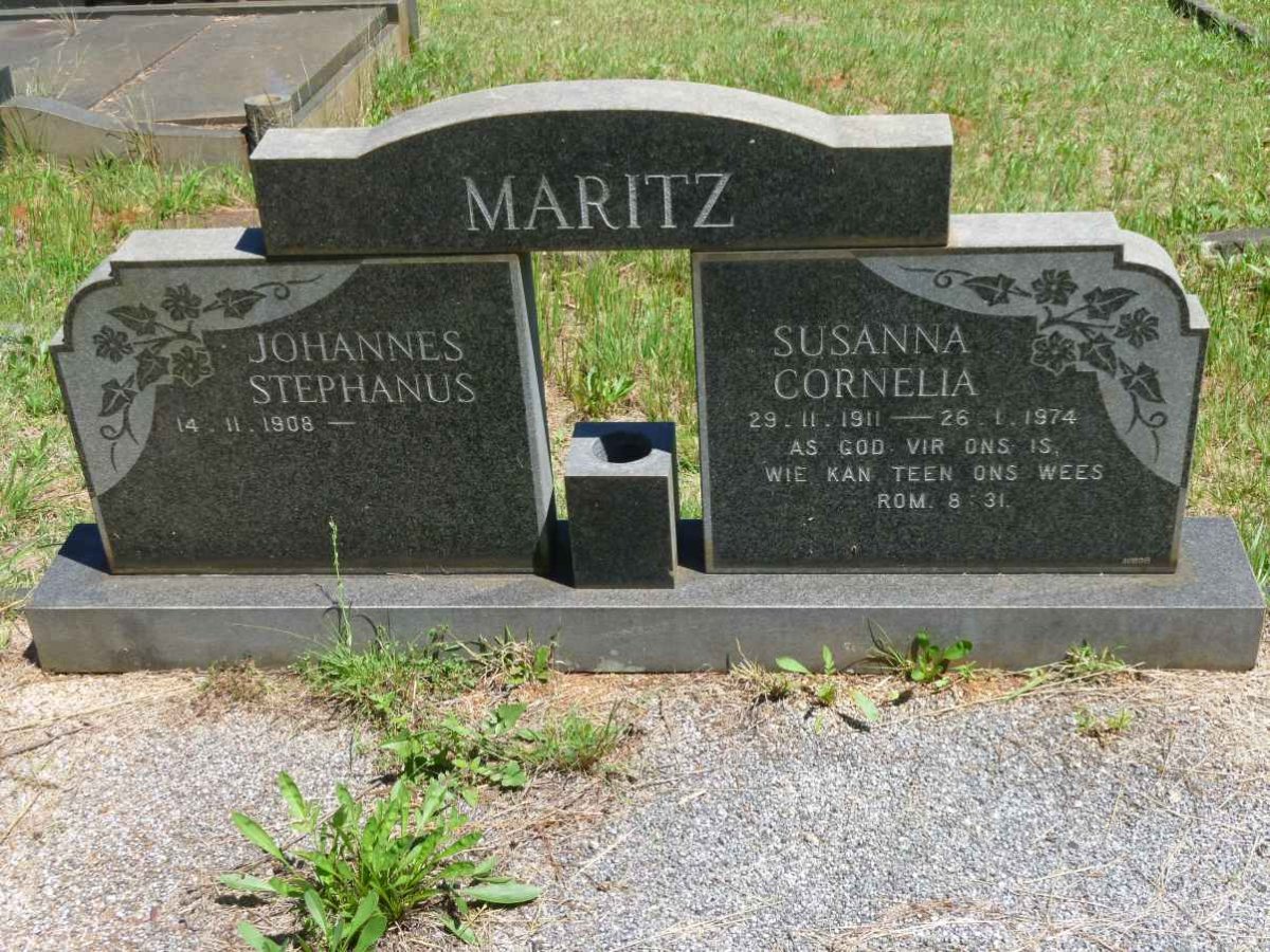 MARITZ Johannes Stephanus 1908- &amp; Susanna Cornelia 1911-1974
