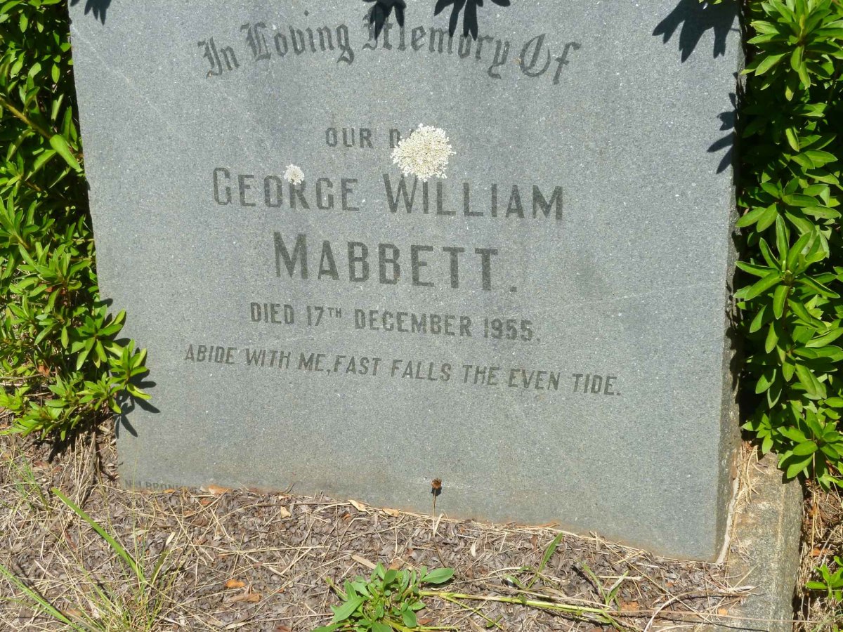 MABBETT George William -1955