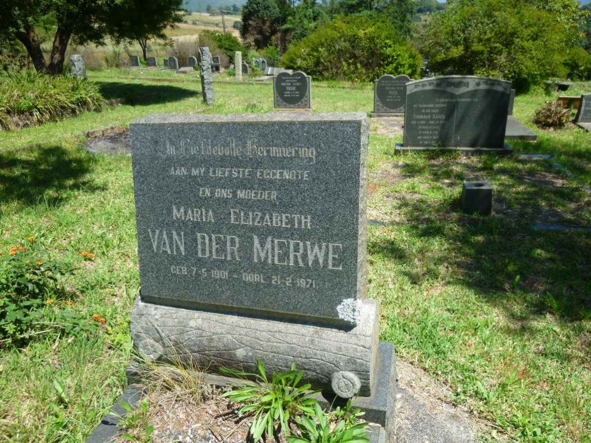 MERWE Maria Elizabeth, van der 1901-1971