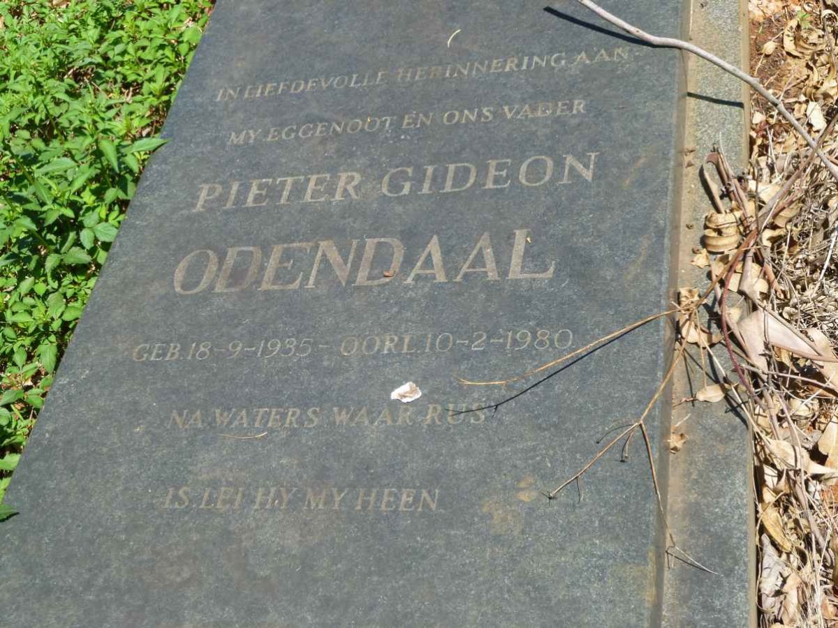 ODENDAAL Pieter Gideon 1935-1980