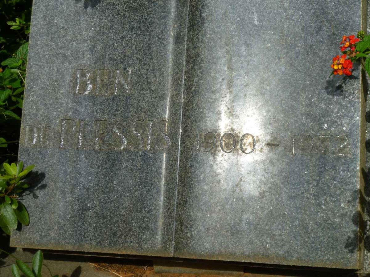 PLESSIS Ben, du 1900-1972