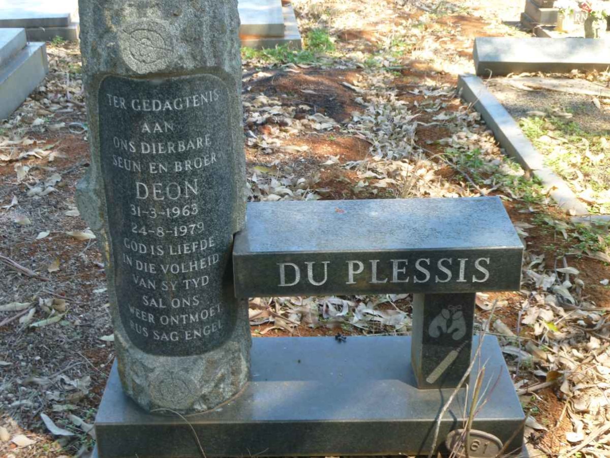 PLESSIS Deon, du 1963-1979