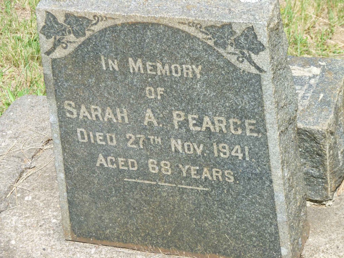 PEARCE Sarah A. -1941