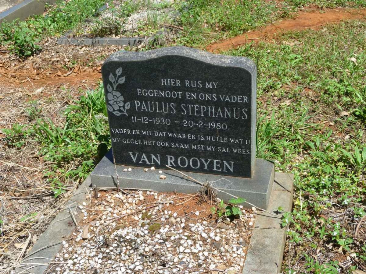 ROOYEN Paulus Stephanus, van 1930-1980