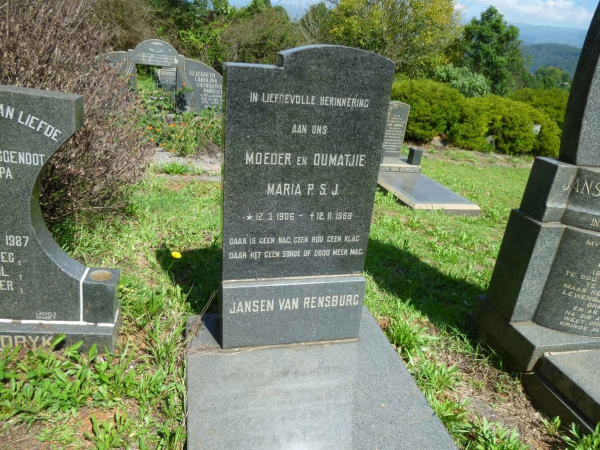 RENSBURG Maria P.S.J., Jansen van 1906-1969